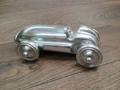 Coche de carreras vintage Pottery Barn 8-1/4" aluminio fundido era dorada años 2000 MSC B119 Foto 1 de 4