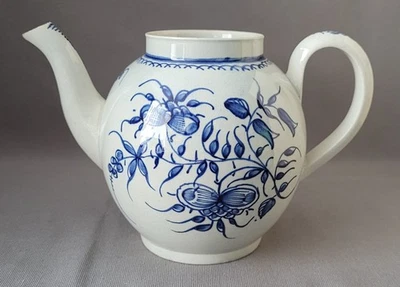 ANTIQUE  ENGLISH PEARLWARE HAND PAINTED FLOWERS TEAPOT C1790s - Image 1 of 4