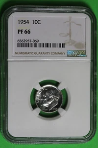1954 Proof NGC PF66 Roosevelt Dime #B37039 - Picture 1 of 2
