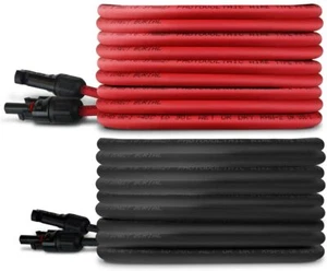 Cable de extensión de panel solar TEMCo 8 AWG - 125 pies negro + 125 pies rojo - Imagen 1 de 7