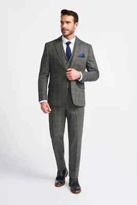 Herrenanzug grau kariert Tweed dreiteilig Cavani Brustumfang 36 Taille 30 Hochzeit - Bild 1 von 10
