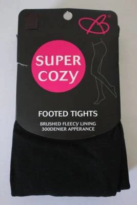 NUEVAS Medias para Mujer Forradas de Vellón con Pies Talla Grande Negras Suaves Elastizadas Cálidas Invierno Foto 1 de 2