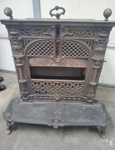 Ben Franklin Circulator Cast Iron Antique Gas Parlor Stove Heating - Picture 1 of 6