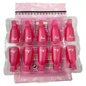 10pcs Specialized Plastic Nail Polish Remover Clips Pink Nail Art Soak Off Clip - Picture 1 of 15