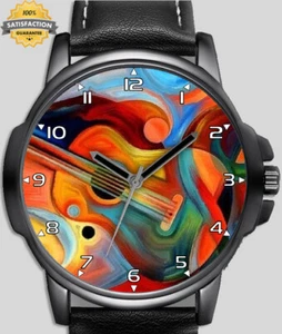 Guitar Colorful Art Unique Wrist Watch FAST UK - Picture 1 of 1