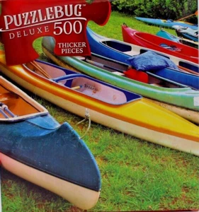 500 Pieces Jigsaw Puzzle Canoe Camp Puzzlebug Deluxe 20X12 - Picture 1 of 3