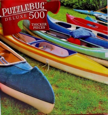 500 Pieces Jigsaw Puzzle Canoe Camp Puzzlebug Deluxe 20X12 - Image 1 of 3