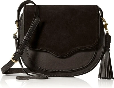 Bolso Bandolera REBECCA MINKOFF Gamuza Cuero Suki Mini Sillín Negro Borla Cartera Foto 1 de 4