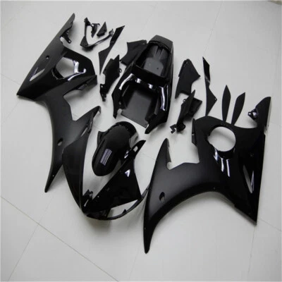 Glossy Matte Black Fairing Bodywork Fit for YAMAHA 2003-2005 YZF R6 & 06-09 R6S - Image 1 of 4