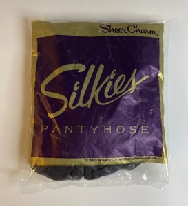 Vintage 1993 Silkies Sheer Charm X-Tall Pantyhose Off-Black 533 New In Package - Picture 1 of 3