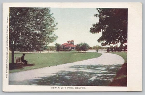 Denver CO Colorado - View of City Park Grounds & Pavilion - Postcard - c1906 - Picture 1 of 2