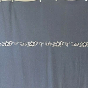 Lorber Indust Calif '98 Hibiscus Stripe Border print Gray KNIT Fabric 2yd x 60"W - Picture 1 of 6