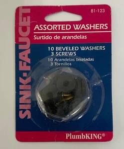 Waxman Sink Faucet Assorted Washers 10 Beveled Washers and 3 Screws Plumbking - Picture 1 of 2