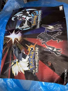 10- Pokemon Ultra Sun Moon GameStop Promo Poster Double Sided Nintendo 3DS - Picture 1 of 3