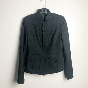 Elie Tahari Military Fitted Business Casual Black Blazer Small - Picture 1 of 6
