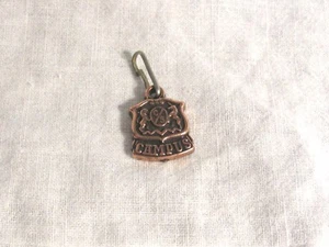 Vintage Campus Royce N.Y. Shield Emblem Pendant Keychain Excellent Clean - Picture 1 of 4
