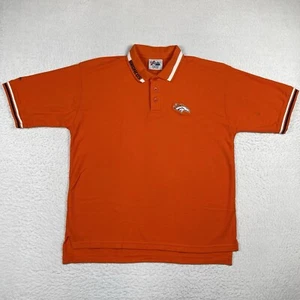 Denver Broncos Polo Shirt Mens Large Orange Vintage NFL Football VTG Golfer - Picture 1 of 12