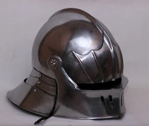 18GA Steel Larp Medieval German Sallet Helmet Knight Armor Helmet Replica FR53 - Picture 1 of 4