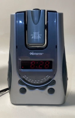 Винтажные проекционные часы Memorex AM/FM радио модель MC2896 серебристые рабочие - Изображение 1 из 4