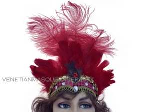 Ostrich Show Girl SAMBA Feather Flapper Fascinator Headpiece Feastival Party - Picture 1 of 8