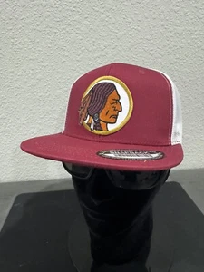 Cappello snapback camionista marrone logo Washington Redskins retrò originale - Foto 1 di 10