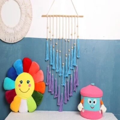 Tapiz hecho a mano estilo bohemio 1 pieza, foto de habitación hoja decoración de pared colgante Ta Foto 1 de 4