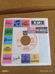 Beatles Let It be 45 7" Apple Qmsp 16467 Italy Jukebox Promo + Super Rare Stripe - Bild 1 von 2