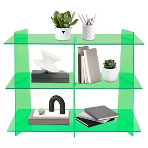 3 Tier Acrylic Bookshelf Bookcase Rack Display Storage Shelves for Small Spaces - Picture 1 of 20