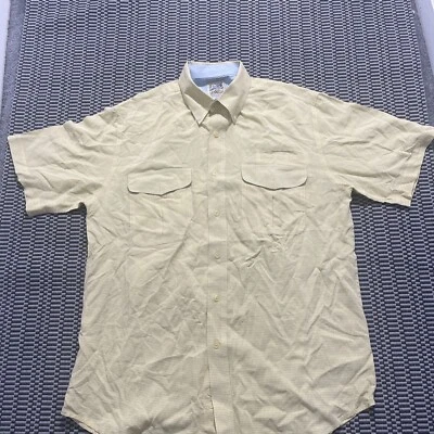 Travel Smith casual 2 button shirt men medium polyester blend yellow Foto 1 de 4