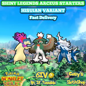🌟Shiny Pokemon Legends Arceus Starters HA 6IV For Pokemon Scarlet and Violet🌟 - Picture 1 of 1