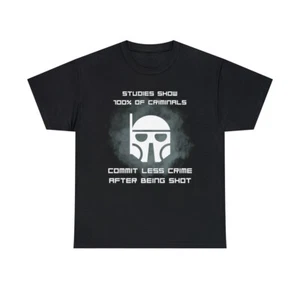 BOUNTY HUNTER SPACE KRIMINELLE BEGEHEN WENIGER KRIMINALITÄT NACH SCHUSS schweres Baumwoll-T-Shirt - Bild 1 von 85
