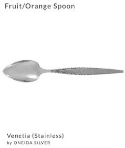 Oneida Community VENETIA Cucchiaio Pompelmo Arancio Inox Brunito e Lucido - Foto 1 di 1