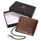 Men S Wallets Vintage Wallet Blocking Credit Card Holder With Anti Theft Chain