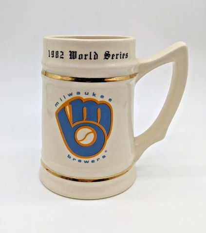 1982 World Series Milwaukee Brewers St Louis Cardinals Lewis Bros 5.5" Stein Mug Cover