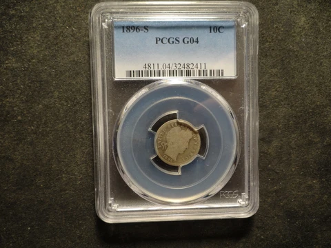 1896-S PCGS G4 Barber Liberty Head Silver Dime Nice Coin SLABZ Cover