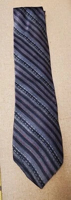 Corbata de cuello Farentino Ferre larga 100 % seda azul dorado hecha a mano con estampado geométrico para hombre Foto 1 de 4