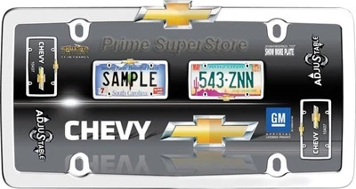 Chrome /Gold Chevy Logo Metal License Plate Frame Car Truck Chevrolet Tag Holder - Image 1 of 3