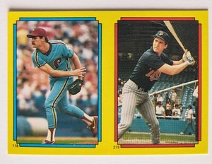KEVIN GROSS/GENE LARKIN 1988 Topps Baseball Stickers #118/279 Phillies/Twins