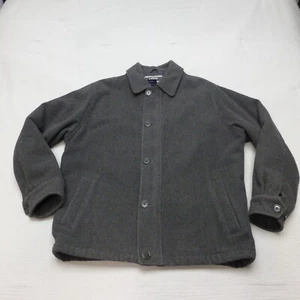 Abercrombie Fitch Jacket Mens Medium Full Zip Button Up Wool Gray Lined - Picture 1 of 9