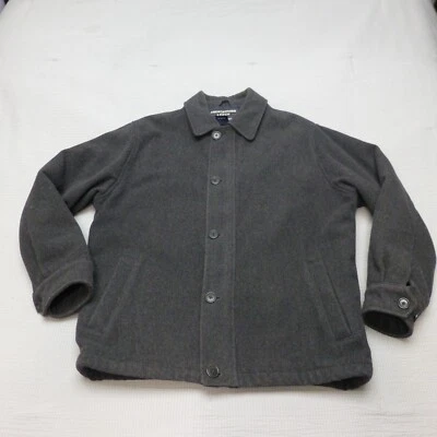 Abercrombie Fitch Jacket Mens Medium Full Zip Button Up Wool Gray Lined - Image 1 of 4