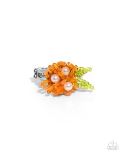 Paparazzi Pearl Priority - Orange - Trio Pearls - Orange & Green Seed Beads - Fl - Picture 1 of 2
