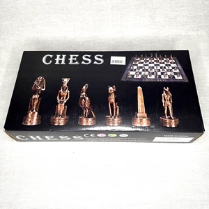 15" Figures Egyptian Style Chess Sets Cardboard Family Large Folding 3D Resin - Picture 1 of 6