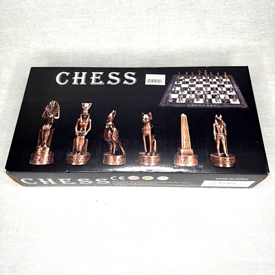15" Figures Egyptian Style Chess Sets  Cardboard   Family Large Folding 3D Resin - Image 1 of 4