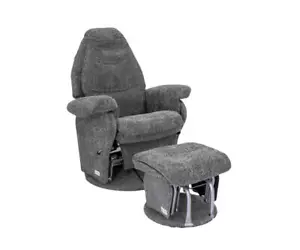 Vogue Feeding Glider Chair & Ottoman Boucle Grey - Picture 1 of 2