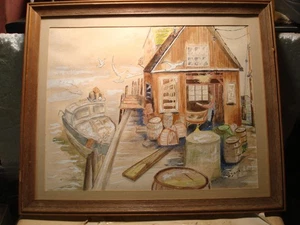 Original Watercolor Painting Seascape Nautical SIGNED VA,DAME ‘82 - Picture 1 of 17