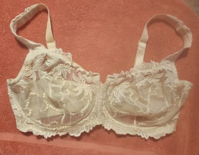 LUNAIRE SEVILLA SCROLL EMBROIDERED SEMI DEMI UNDERWIRE BRA, 34DDD, #140-11 - Image 1 of 4