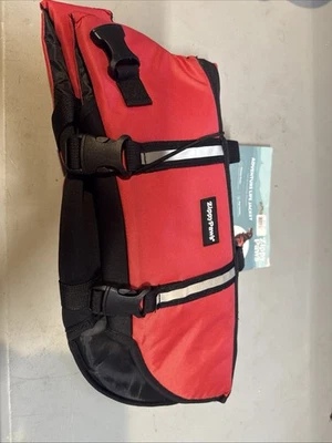 ZippyPaws Dog Life Jacket Large Orange Float Vest Reflective Swim Pet Safety - Image 1 of 2