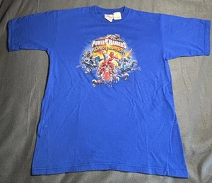 2000s Vintage Power Rangers Dino Thunder Promo Graphic Tee Shirt Youth LG Disney - Picture 1 of 11