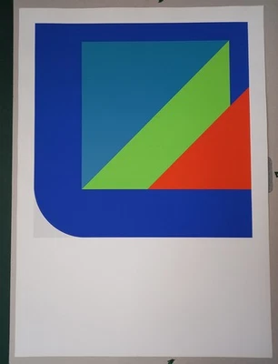 Georg Karl Pfahler: Ohne Titel Siebdruck um 1973 Plakat vor der Schrift - Bild 1 von 4