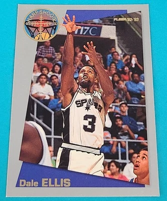 Tarjeta de baloncesto Fleer Sharpshooters Insert #12 1992 Dale Ellis Spurs R5 Foto 1 de 2